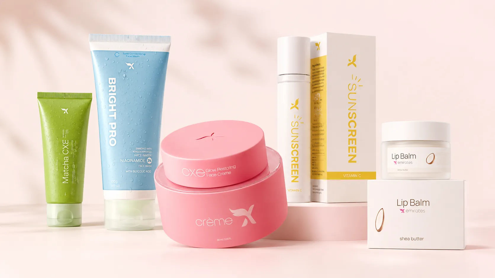 X Emirates skincare routine combo products